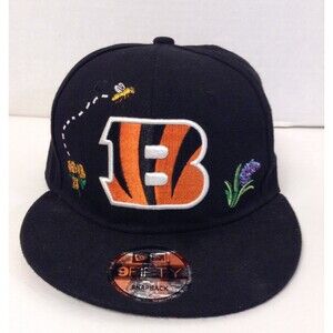 Cincinnati Bengals New Era 9Fifty Hat Cap Unisex Black Snapback Embroidered